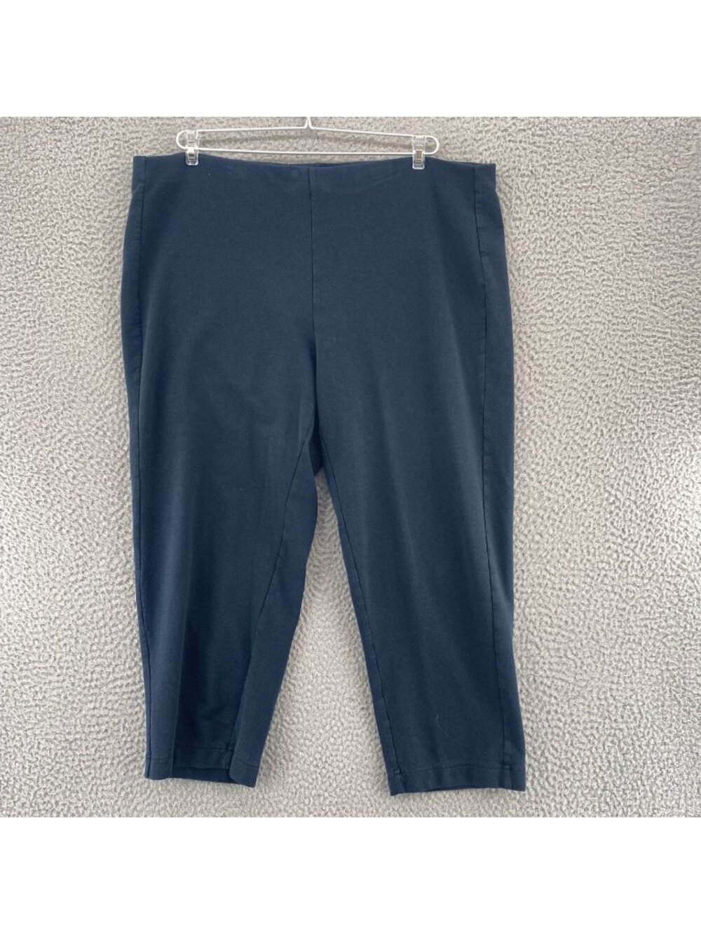 J Jill Pants Womens Large Black Slim Leg Cropped High Rise Jersey Knit Stretch